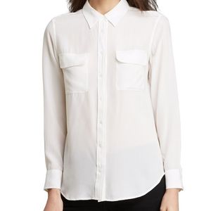 Equipment Femme White Silk Button Down Shirt